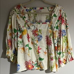 Laura Ashley Floral Peasant Blouse